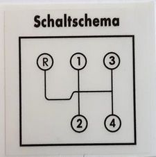 Aufkleber Schaltschema passend fr Porsche 356 B C Bj. 59-65 Windschutzscheibe