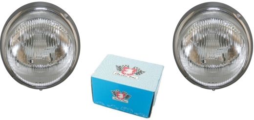 2x JP Group Scheinwerfer Chrom passend f�r Porsche 911 F G Modell 1965-1983